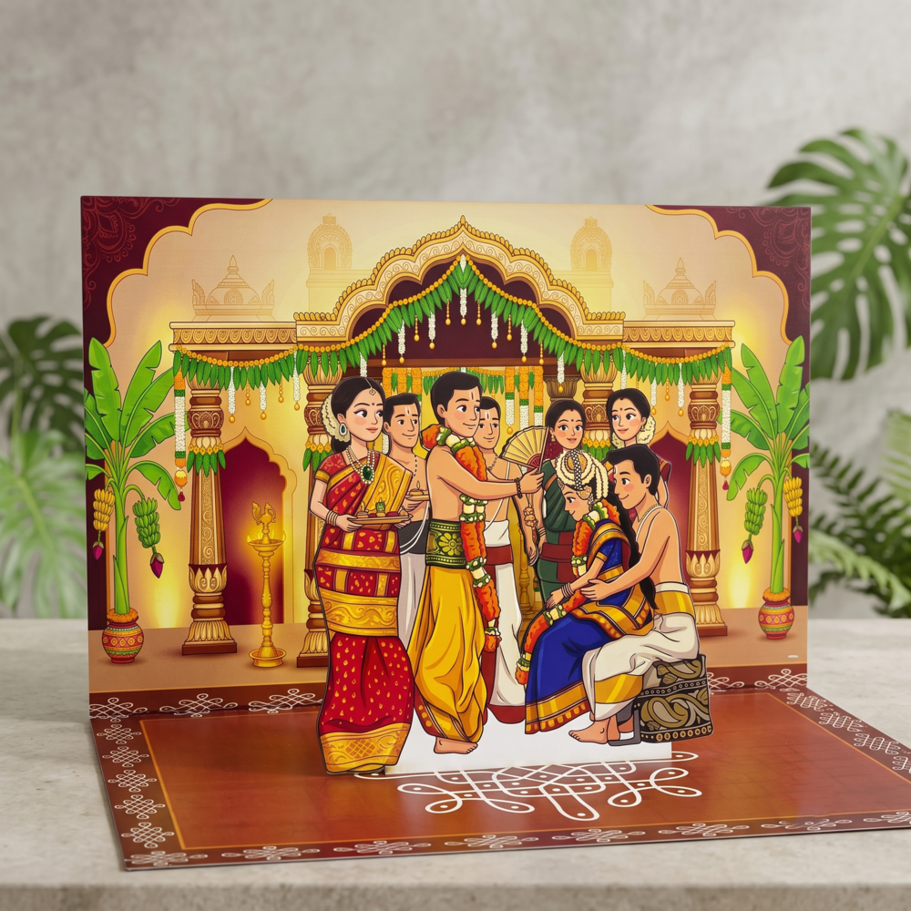 Gemini_Generated_Image_52lj7852lj7852lj (1) 2D Miniature Brahmin Wedding - Image 1