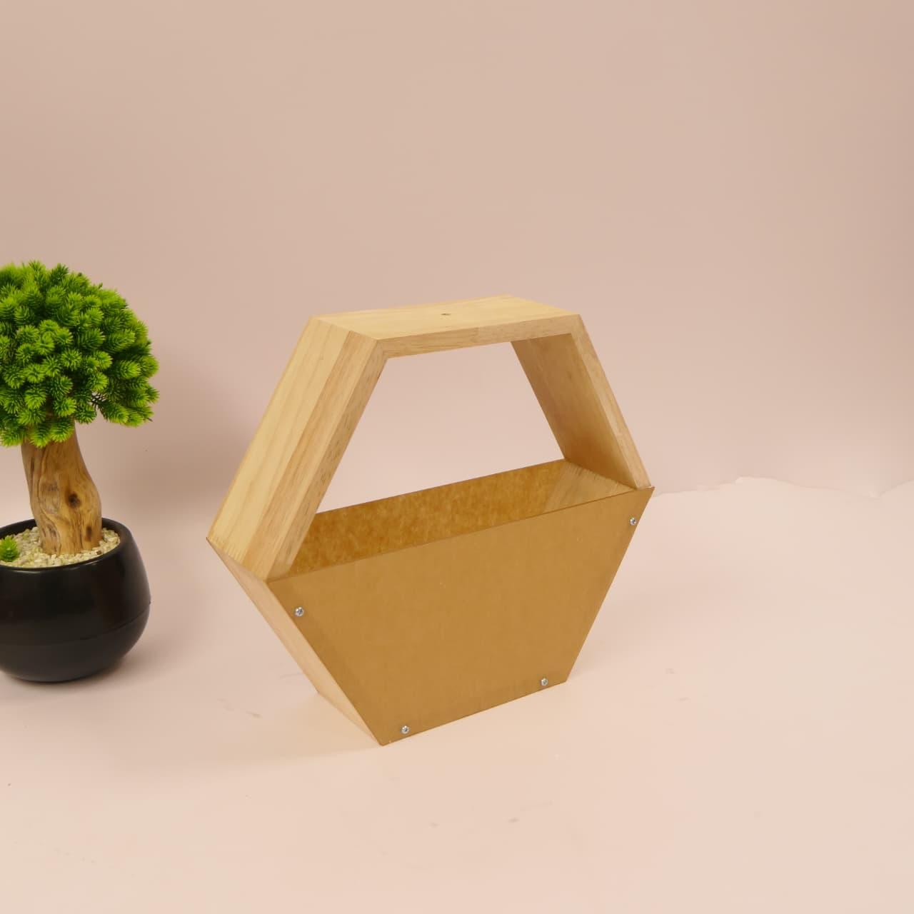 hexagon tray 2 Pine Wood Hexagon Tray - Image 1