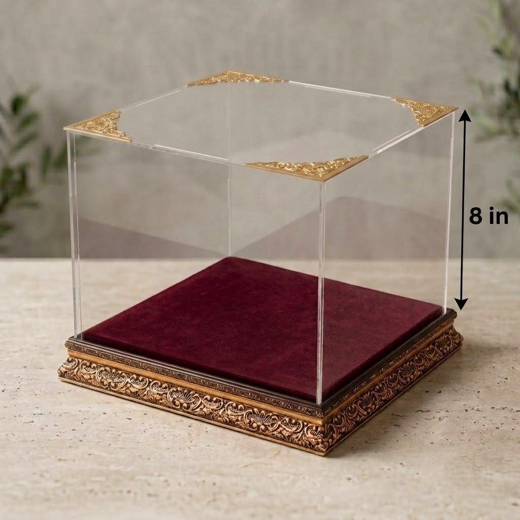 1b682734-45a1-4a9e-a701-23d924ebe1a1 Clear Acrylic Box With Velvet Base (8 in x 12 in) - Image 1