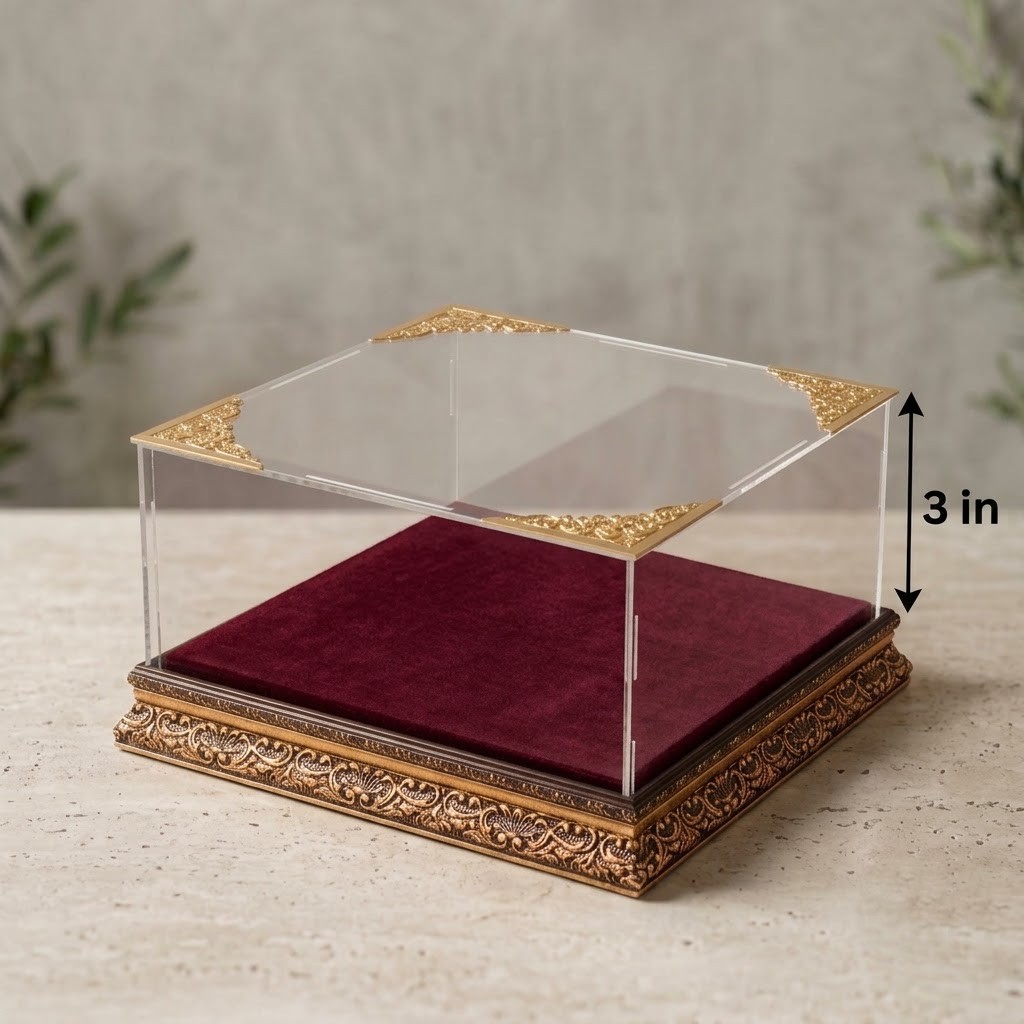 be6d2656-d5d6-4bbd-840a-cd9397f02707 Clear Acrylic Box With Velvet Base (3 in x 12 in) - Image 1
