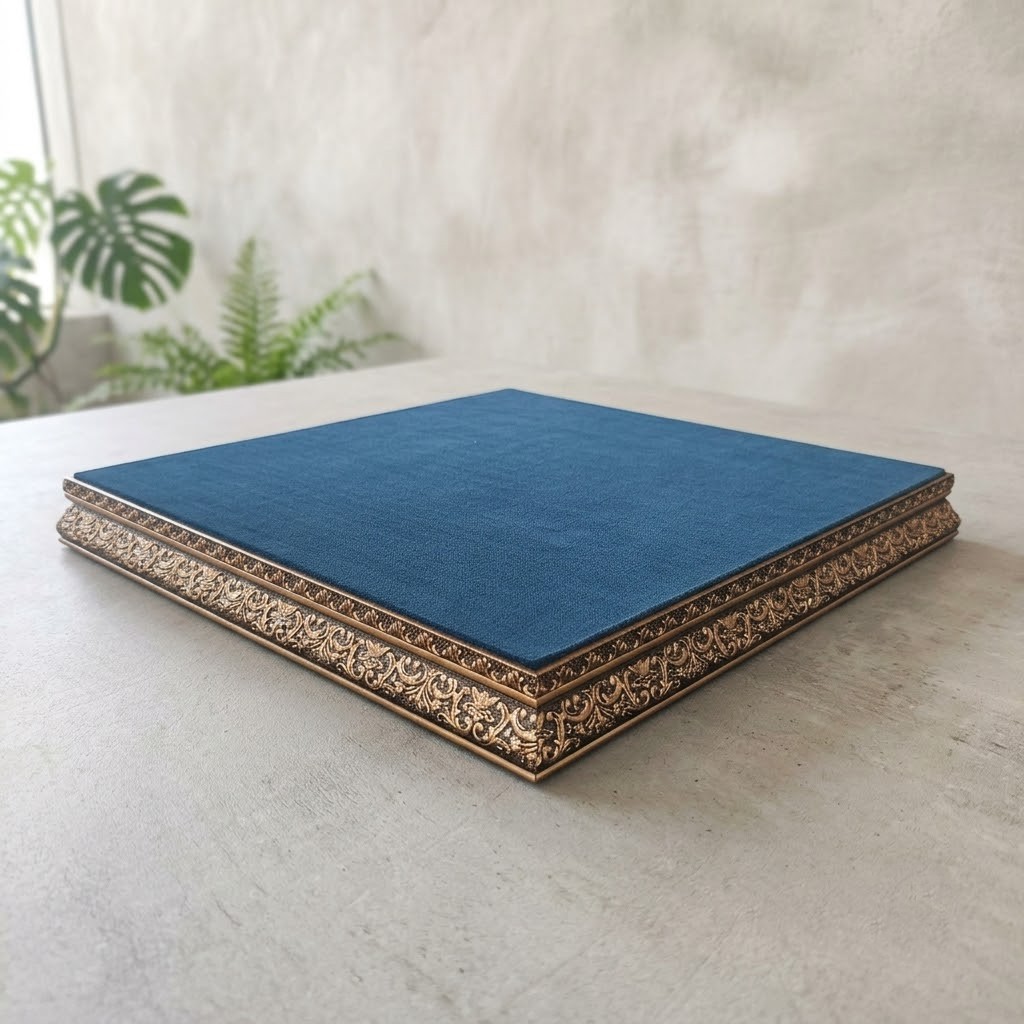 24741c7d-e7bb-4672-80ab-bf1ab4115b4f Velvet Base with Antique Beeding (Blue) - Image 1