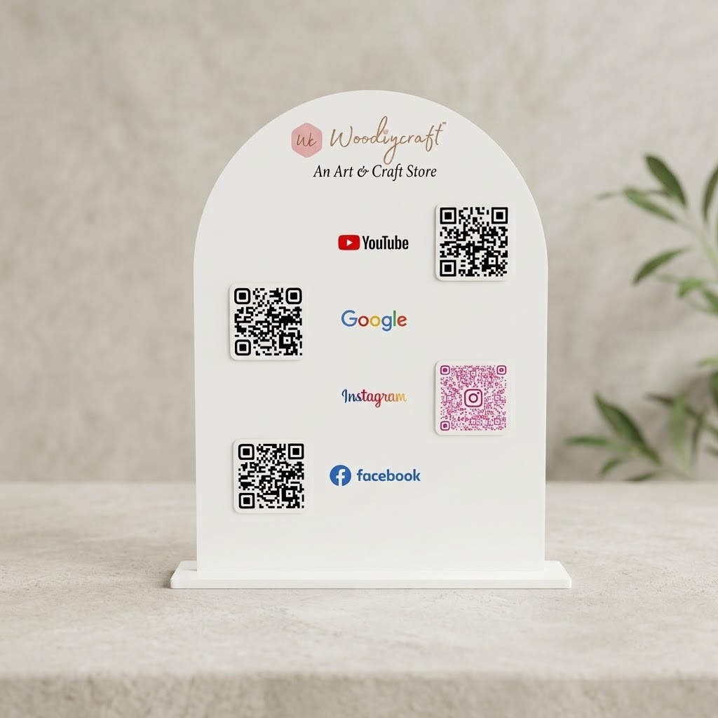 26a5cb4a-6e3f-44f7-864b-c6c433632a73 Single layer Acrylic Printed QR Board_White - Image 1