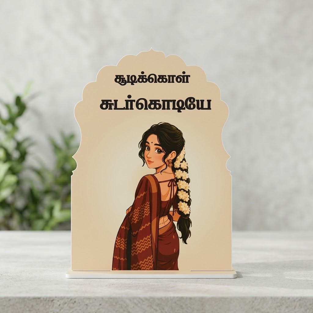 6ae85fb4-425f-4c15-b004-5a8cb6b18664 Arch Standee – Girl with Quote - Image 1