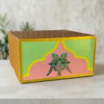 Gold acrylic box with 2 side design (parrot & rangoli) - Image 2
