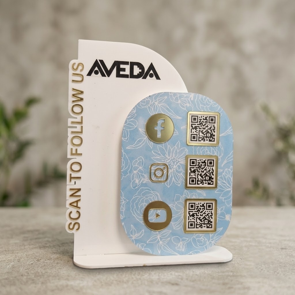 ac08e269-1891-4140-8437-0967cfe9b6ea Double layer Acrylic Printed QR Board_White and blue - Image 1