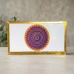 Gold acrylic box with 2 side design (parrot & rangoli) - Image 3