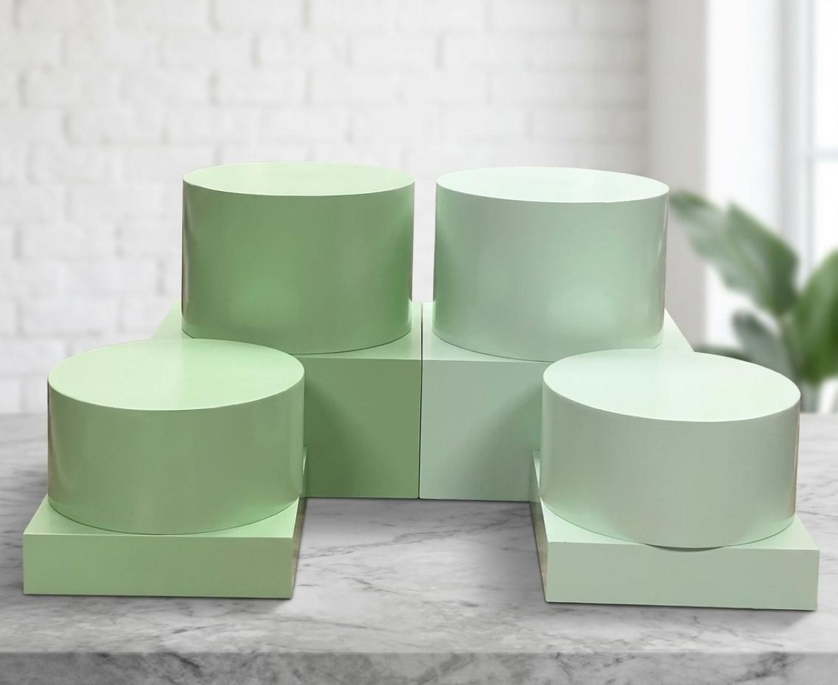 Painted Platter Box Platter Boxes in premium pastel colors_set of 8_Round and Square - Image 1